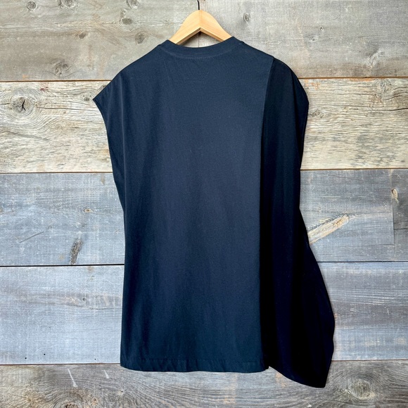 ☀️ Designer 3.1 Phillip Lim Crew Neck Short Sleeve Cotton Satin T-Shirt Sz Large - Picture 3 of 5